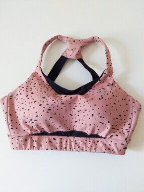 Oiselle Queen High Impact Convertible Sports Bra Pink Speckle 36C